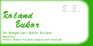 roland bukor business card